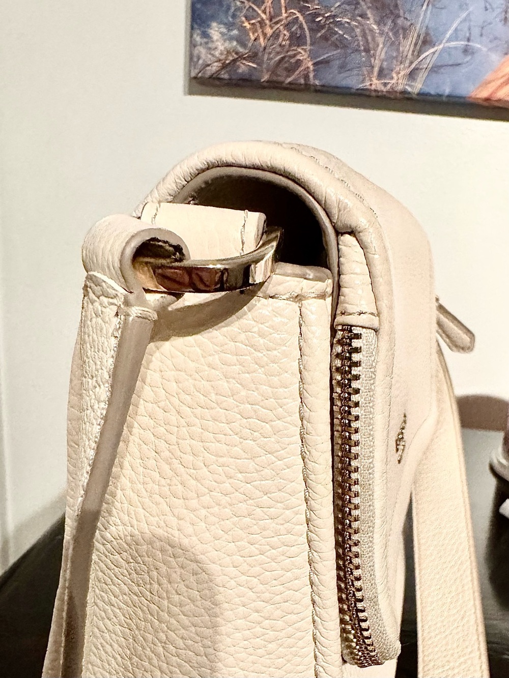 kate spade pebble leather crossbody bag in light cream - Picture 8 of 10